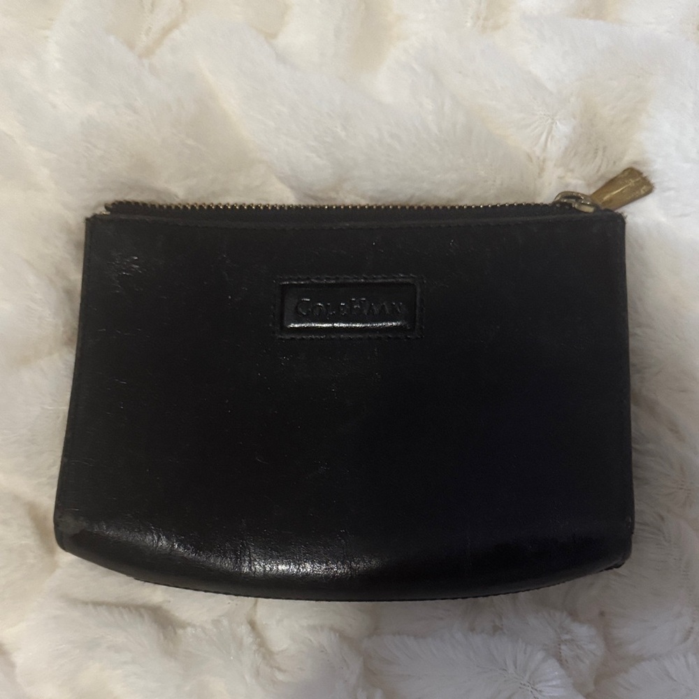 Cole Haan Black Leather Toiletry Bag